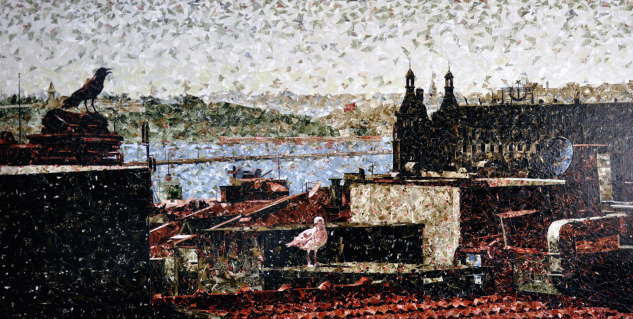 emine-senses-canlar-kimin-i%cc%87cin-caliyor130x250cm-tuval-uzeri-kolaj-2018